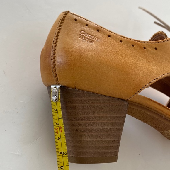 NWOT Anthropology X Coque Terra Leather Oxford Block Heel-Ocher yellow EU38-US 7 - Picture 15 of 15